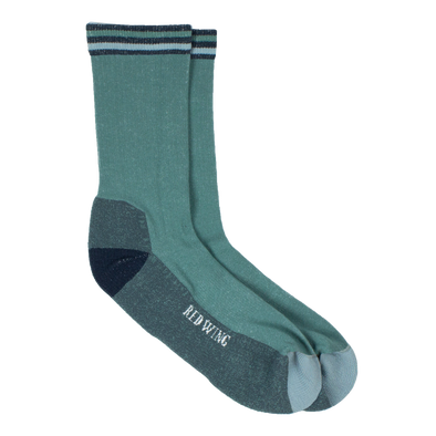 97668 Vintage Stripe Cotton Blend Crew Sock Sage/Navy/Sky Blue