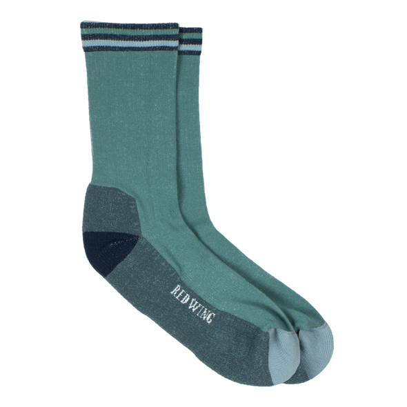 97668 Vintage Stripe Cotton Blend Crew Sock Sage/Navy/Sky Blue