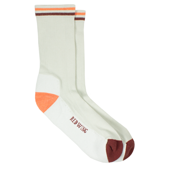 97666 Vintage Stripe Cotton Blend Crew Sock Cream/Peach/Maroon