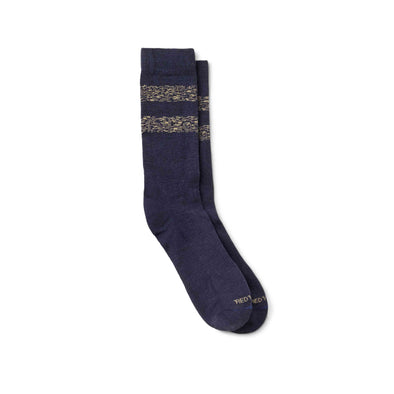 97676 Wool Blend Striped Crew Sock Navy/Tan