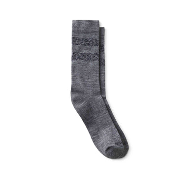 97677 Wool Blend Striped Crew Sock Gray/Navy