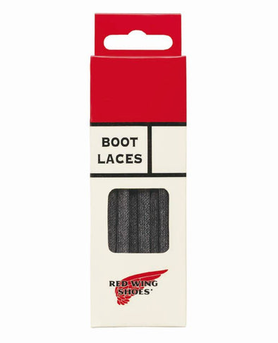 97155 Black Flat Waxed Laces 48 Inch-122cm