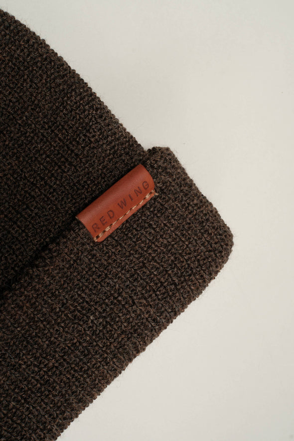 97496 Merino Wool Knit Hat Brown Heather